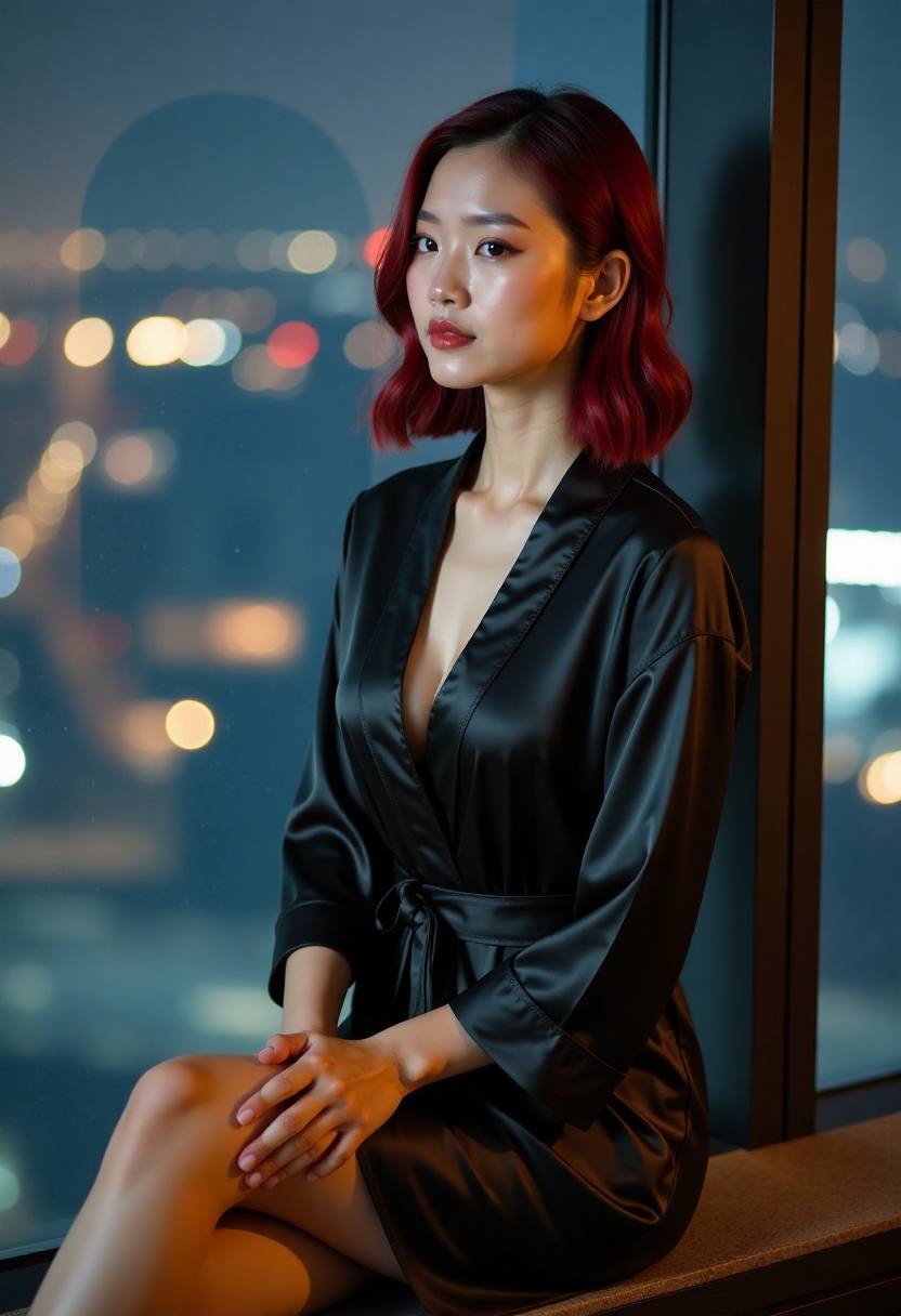 妈妈的秘密剧照，林晚宁坐在旧缝纫机旁